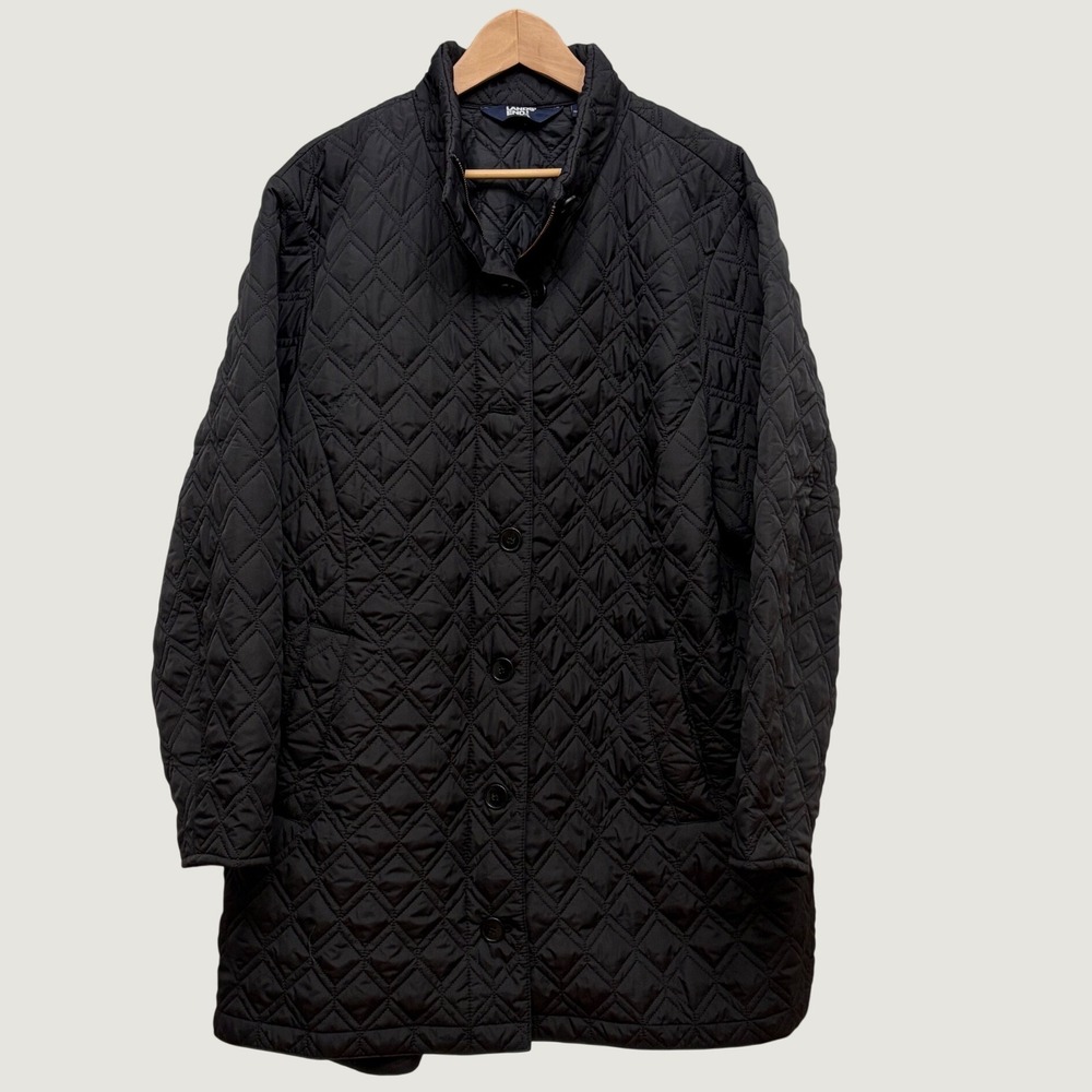 Lands End Black Quilted Primaloft Barn Jacket 2X 20W-22W Chore Coat Packable